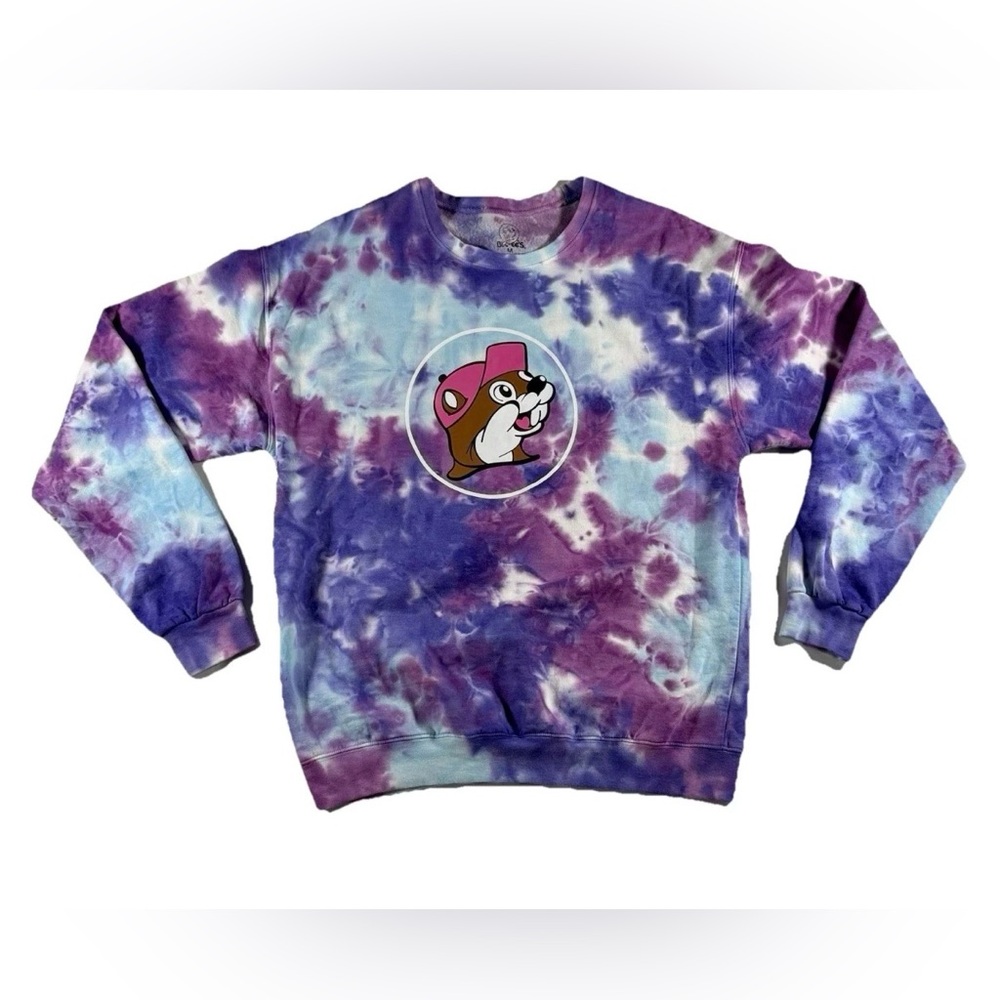 Purple Tie-Dye Crewneck Sweater